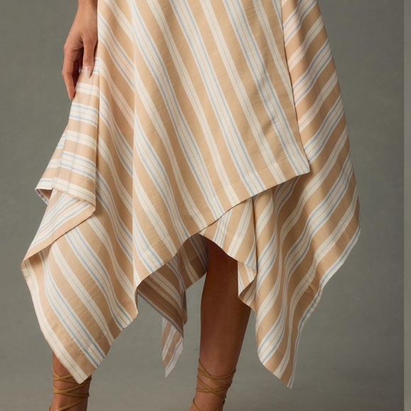 NWT Anthropologie asymmetrical wrap skirt by Maeve with stripes. - Picture 2 of 10